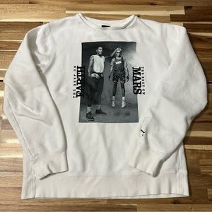 RARE MARS White Graphic Crewneck Sweatshirt - Jordan Spike Lee Vintage